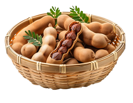 tamarind-fruits-fill-a-bamboo-basket-on-a-transparent-background-png-removebg-preview